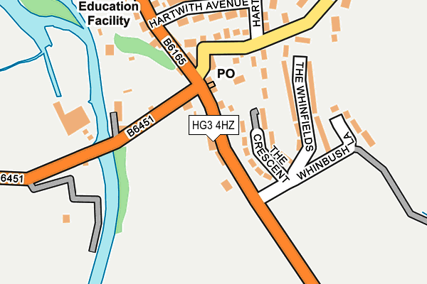 HG3 4HZ map - OS OpenMap – Local (Ordnance Survey) HG3 4HZ map - OS OpenMap – Local (Ordnance Survey)