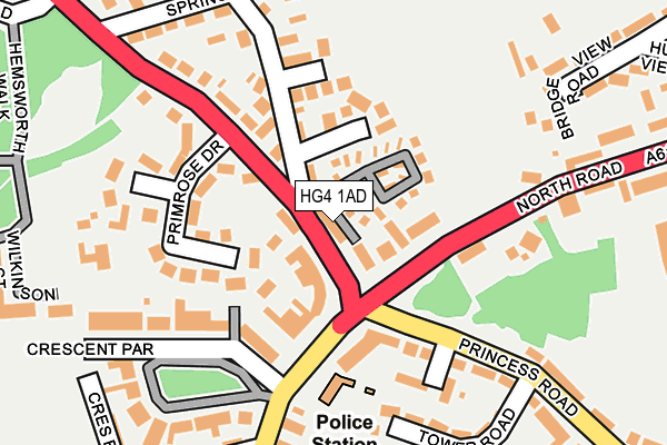 HG4 1AD map - OS OpenMap – Local (Ordnance Survey)
