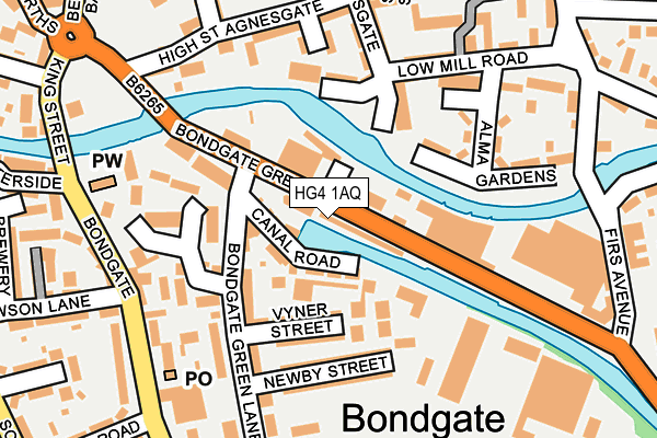 HG4 1AQ map - OS OpenMap – Local (Ordnance Survey)