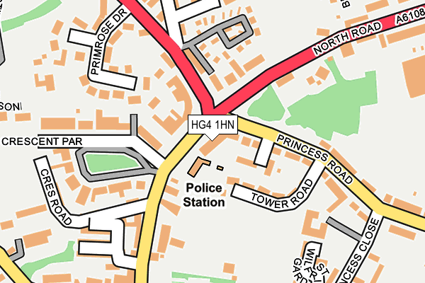 HG4 1HN map - OS OpenMap – Local (Ordnance Survey) HG4 1HN map - OS OpenMap – Local (Ordnance Survey)