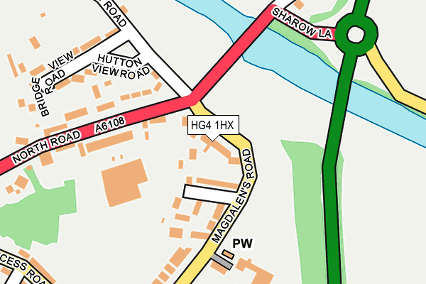 HG4 1HX map - OS OpenMap – Local (Ordnance Survey) HG4 1HX map - OS OpenMap – Local (Ordnance Survey)