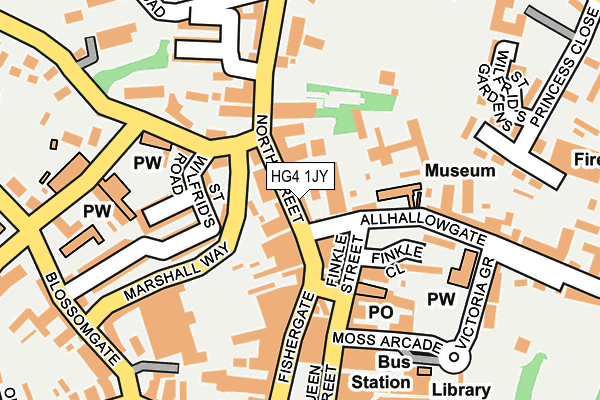 HG4 1JY map - OS OpenMap – Local (Ordnance Survey) HG4 1JY map - OS OpenMap – Local (Ordnance Survey)