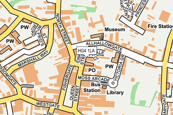 HG4 1LA map - OS OpenMap – Local (Ordnance Survey) HG4 1LA map - OS OpenMap – Local (Ordnance Survey)