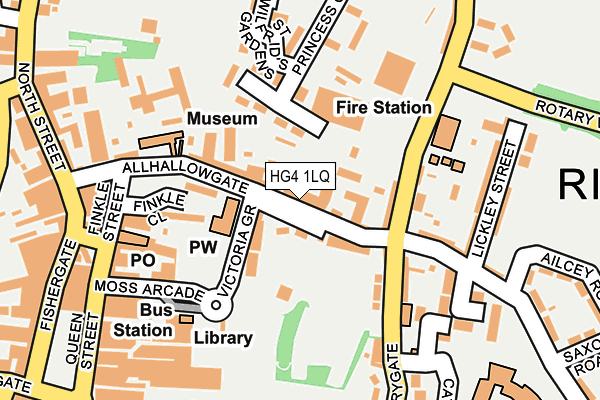 HG4 1LQ map - OS OpenMap – Local (Ordnance Survey) HG4 1LQ map - OS OpenMap – Local (Ordnance Survey)