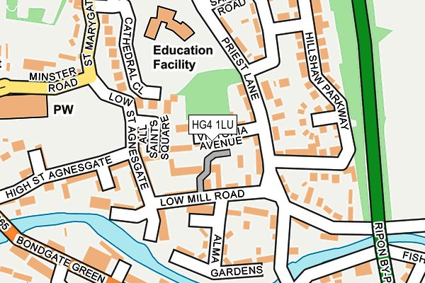 HG4 1LU map - OS OpenMap – Local (Ordnance Survey) HG4 1LU map - OS OpenMap – Local (Ordnance Survey)