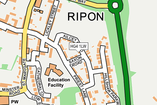 HG4 1LW map - OS OpenMap – Local (Ordnance Survey)