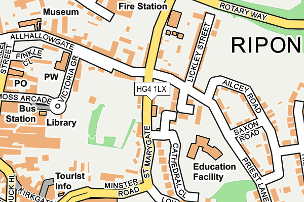 HG4 1LX map - OS OpenMap – Local (Ordnance Survey) HG4 1LX map - OS OpenMap – Local (Ordnance Survey)