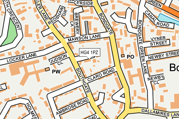 HG4 1PZ map - OS OpenMap – Local (Ordnance Survey) HG4 1PZ map - OS OpenMap – Local (Ordnance Survey)