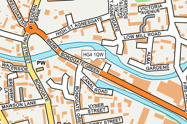 HG4 1QW map - OS OpenMap – Local (Ordnance Survey) HG4 1QW map - OS OpenMap – Local (Ordnance Survey)