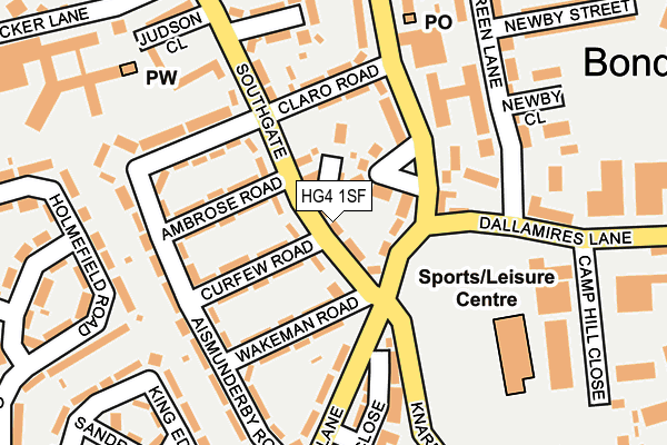 HG4 1SF map - OS OpenMap – Local (Ordnance Survey) HG4 1SF map - OS OpenMap – Local (Ordnance Survey)
