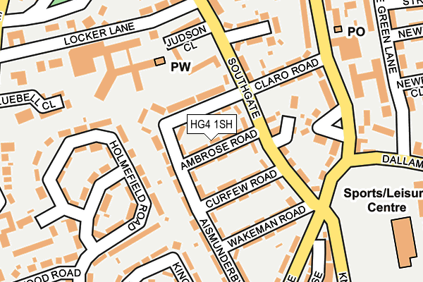 HG4 1SH map - OS OpenMap – Local (Ordnance Survey) HG4 1SH map - OS OpenMap – Local (Ordnance Survey)