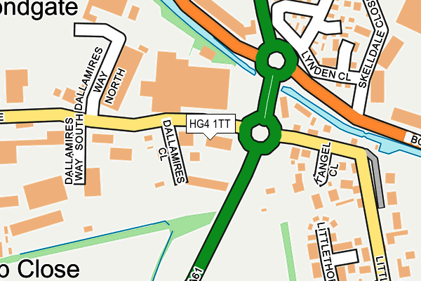 HG4 1TT map - OS OpenMap – Local (Ordnance Survey) HG4 1TT map - OS OpenMap – Local (Ordnance Survey)