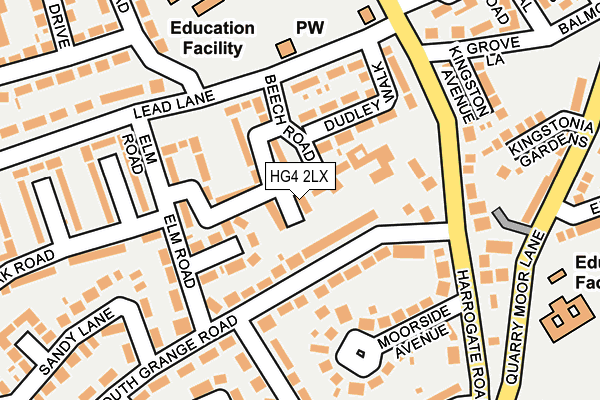 HG4 2LX map - OS OpenMap – Local (Ordnance Survey) HG4 2LX map - OS OpenMap – Local (Ordnance Survey)