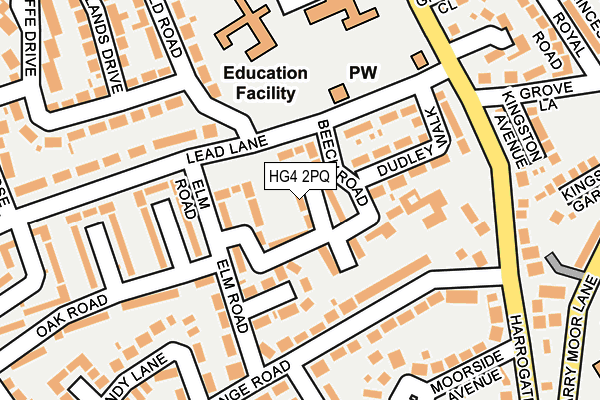 HG4 2PQ map - OS OpenMap – Local (Ordnance Survey) HG4 2PQ map - OS OpenMap – Local (Ordnance Survey)