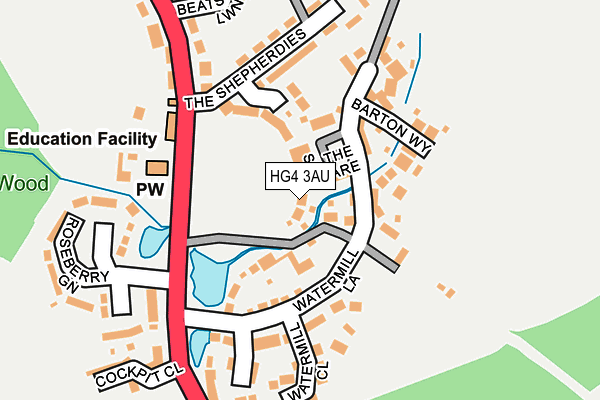 HG4 3AU map - OS OpenMap – Local (Ordnance Survey) HG4 3AU map - OS OpenMap – Local (Ordnance Survey)