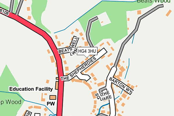 HG4 3HU map - OS OpenMap – Local (Ordnance Survey) HG4 3HU map - OS OpenMap – Local (Ordnance Survey)