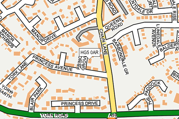 HG5 0AR map - OS OpenMap – Local (Ordnance Survey)