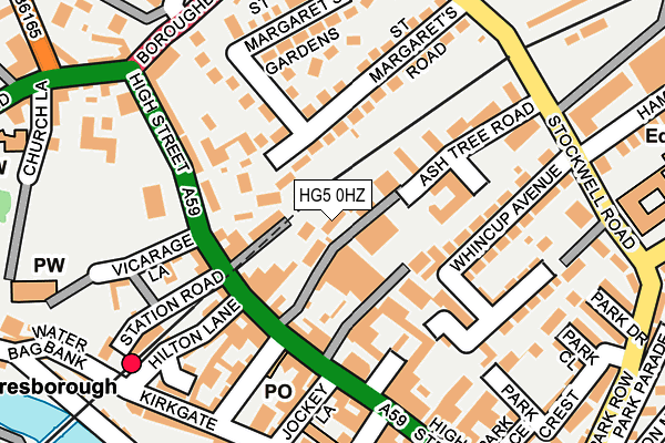 HG5 0HZ map - OS OpenMap – Local (Ordnance Survey) HG5 0HZ map - OS OpenMap – Local (Ordnance Survey)