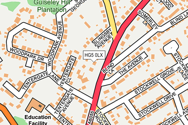 HG5 0LX map - OS OpenMap – Local (Ordnance Survey) HG5 0LX map - OS OpenMap – Local (Ordnance Survey)