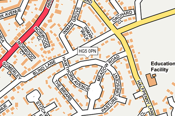 HG5 0PN map - OS OpenMap – Local (Ordnance Survey) HG5 0PN map - OS OpenMap – Local (Ordnance Survey)