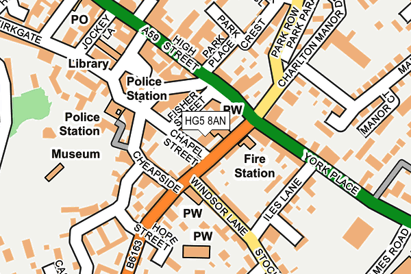HG5 8AN map - OS OpenMap – Local (Ordnance Survey) HG5 8AN map - OS OpenMap – Local (Ordnance Survey)