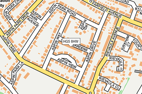 HG5 8HW map - OS OpenMap – Local (Ordnance Survey) HG5 8HW map - OS OpenMap – Local (Ordnance Survey)