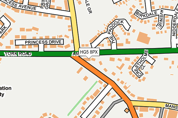 HG5 8PX map - OS OpenMap – Local (Ordnance Survey) HG5 8PX map - OS OpenMap – Local (Ordnance Survey)