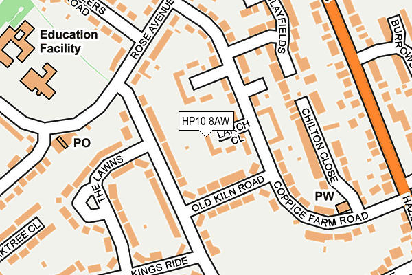HP10 8AW map - OS OpenMap – Local (Ordnance Survey)
