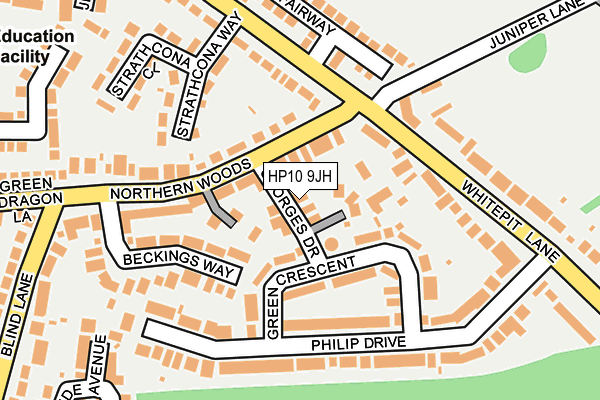 HP10 9JH map - OS OpenMap – Local (Ordnance Survey) HP10 9JH map - OS OpenMap – Local (Ordnance Survey)