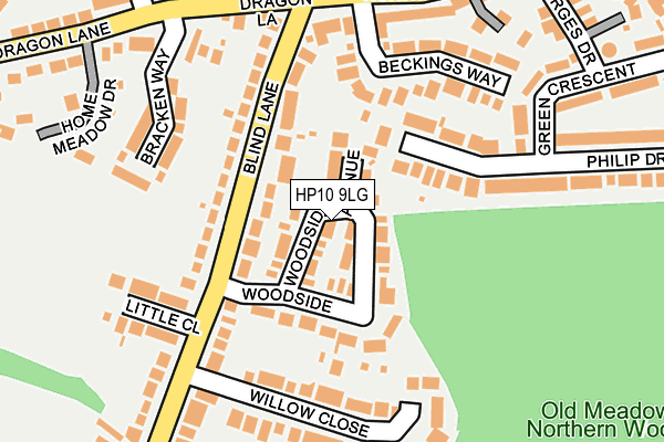 HP10 9LG map - OS OpenMap – Local (Ordnance Survey)
