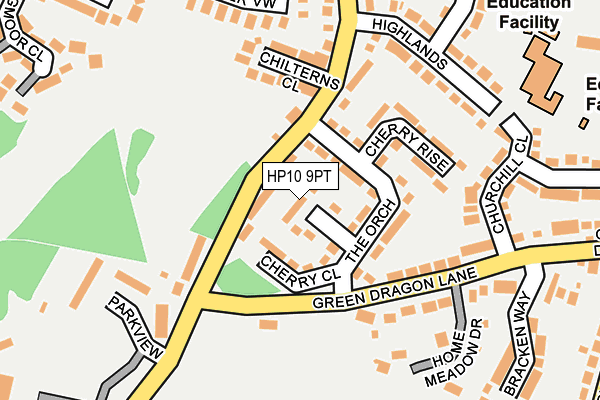 HP10 9PT map - OS OpenMap – Local (Ordnance Survey) HP10 9PT map - OS OpenMap – Local (Ordnance Survey)