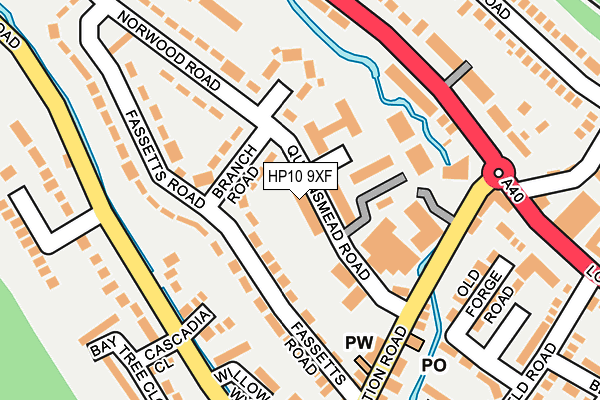 HP10 9XF map - OS OpenMap – Local (Ordnance Survey) HP10 9XF map - OS OpenMap – Local (Ordnance Survey)