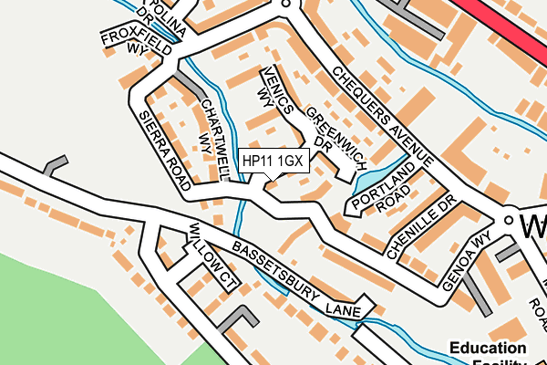 HP11 1GX map - OS OpenMap – Local (Ordnance Survey) HP11 1GX map - OS OpenMap – Local (Ordnance Survey)