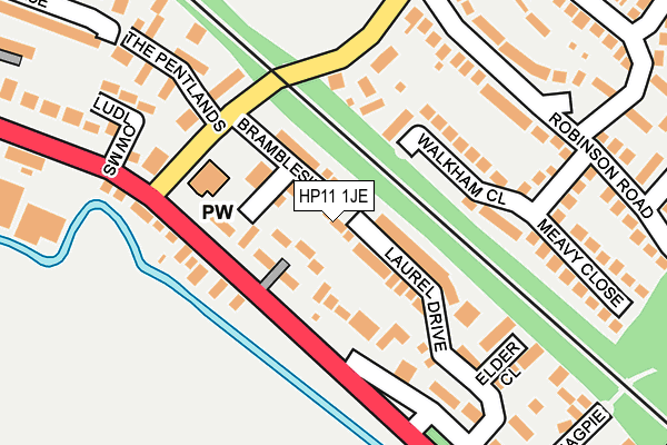 HP11 1JE map - OS OpenMap – Local (Ordnance Survey)