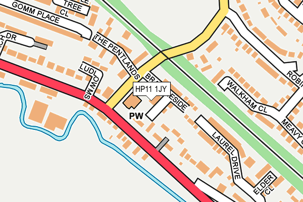 HP11 1JY map - OS OpenMap – Local (Ordnance Survey)