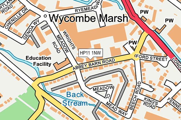 HP11 1NW map - OS OpenMap – Local (Ordnance Survey)