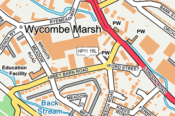 HP11 1RL map - OS OpenMap – Local (Ordnance Survey)