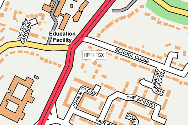 HP11 1SX map - OS OpenMap – Local (Ordnance Survey)