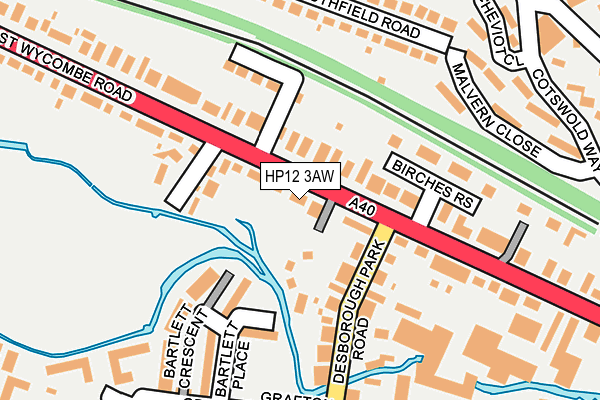 HP12 3AW map - OS OpenMap – Local (Ordnance Survey) HP12 3AW map - OS OpenMap – Local (Ordnance Survey)