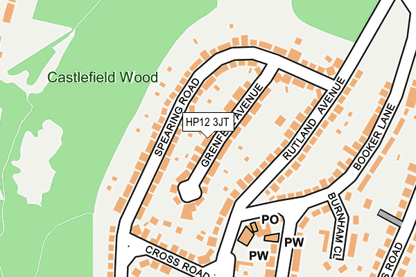HP12 3JT map - OS OpenMap – Local (Ordnance Survey) HP12 3JT map - OS OpenMap – Local (Ordnance Survey)