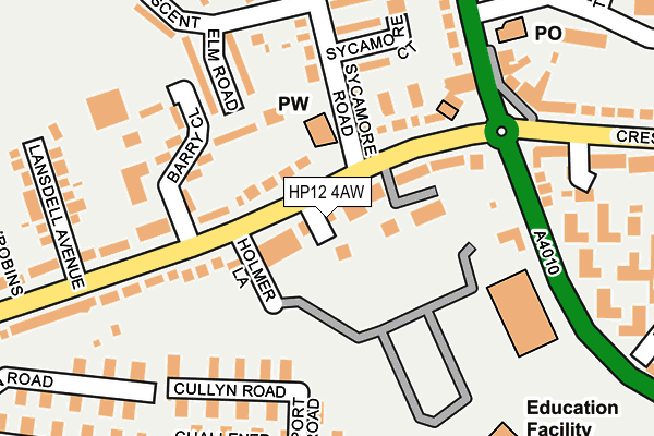 HP12 4AW map - OS OpenMap – Local (Ordnance Survey) HP12 4AW map - OS OpenMap – Local (Ordnance Survey)