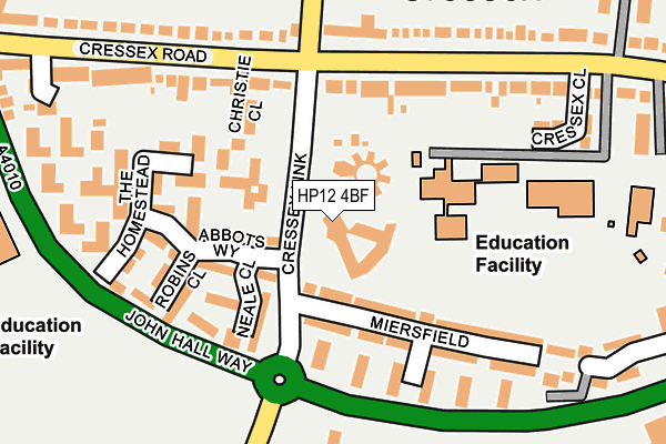 HP12 4BF map - OS OpenMap – Local (Ordnance Survey) HP12 4BF map - OS OpenMap – Local (Ordnance Survey)