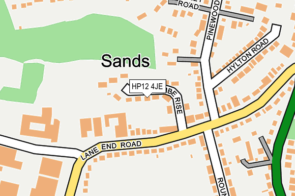 HP12 4JE map - OS OpenMap – Local (Ordnance Survey) HP12 4JE map - OS OpenMap – Local (Ordnance Survey)