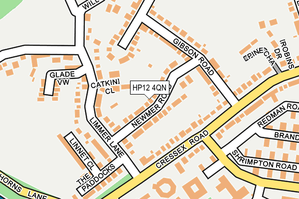 HP12 4QN map - OS OpenMap – Local (Ordnance Survey) HP12 4QN map - OS OpenMap – Local (Ordnance Survey)