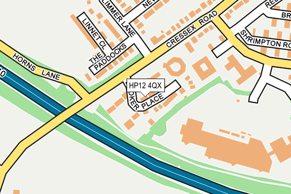 HP12 4QX map - OS OpenMap – Local (Ordnance Survey) HP12 4QX map - OS OpenMap – Local (Ordnance Survey)