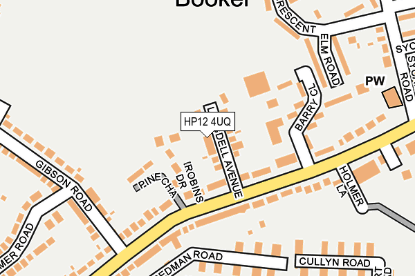 HP12 4UQ map - OS OpenMap – Local (Ordnance Survey) HP12 4UQ map - OS OpenMap – Local (Ordnance Survey)
