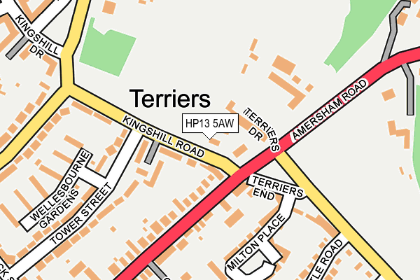 HP13 5AW map - OS OpenMap – Local (Ordnance Survey) HP13 5AW map - OS OpenMap – Local (Ordnance Survey)
