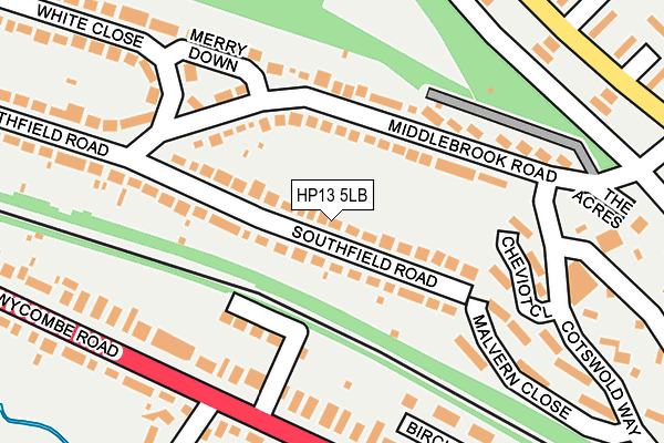 HP13 5LB map - OS OpenMap – Local (Ordnance Survey) HP13 5LB map - OS OpenMap – Local (Ordnance Survey)