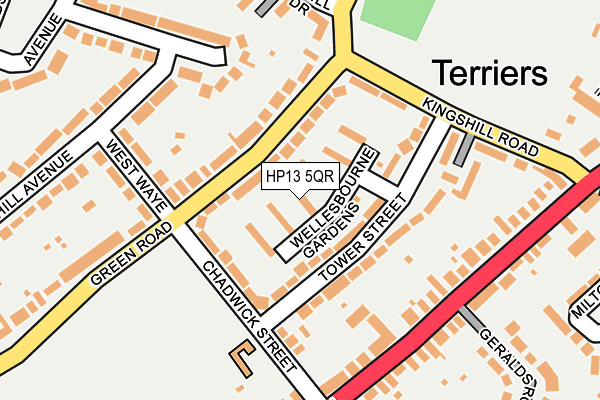 HP13 5QR map - OS OpenMap – Local (Ordnance Survey) HP13 5QR map - OS OpenMap – Local (Ordnance Survey)