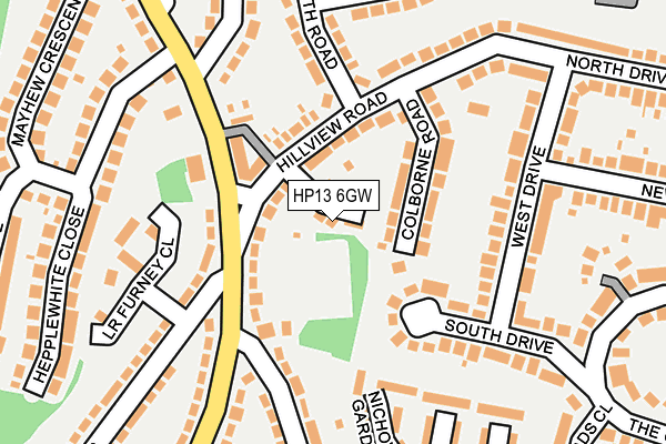 HP13 6GW map - OS OpenMap – Local (Ordnance Survey) HP13 6GW map - OS OpenMap – Local (Ordnance Survey)